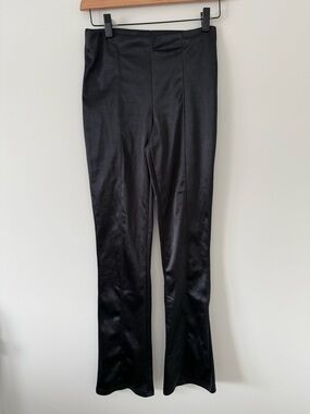 Forever 21 Black Satin Flare Pants (size XS)